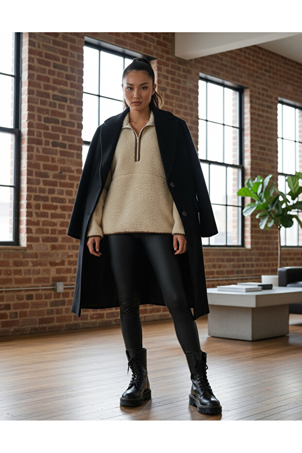 Peluş Örme Sweatshirt - 7