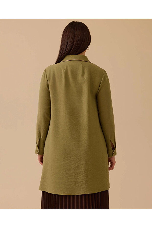 Plus Size Piped Basic Tunic - 3