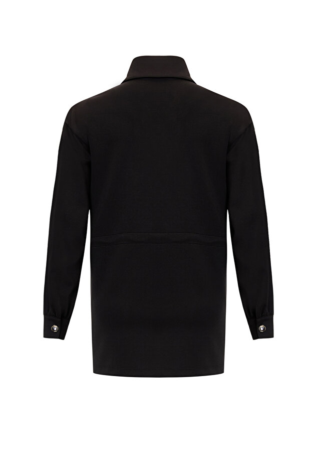 Beli Bağcıklı Örme İşlemeli Sweatshirt - 6