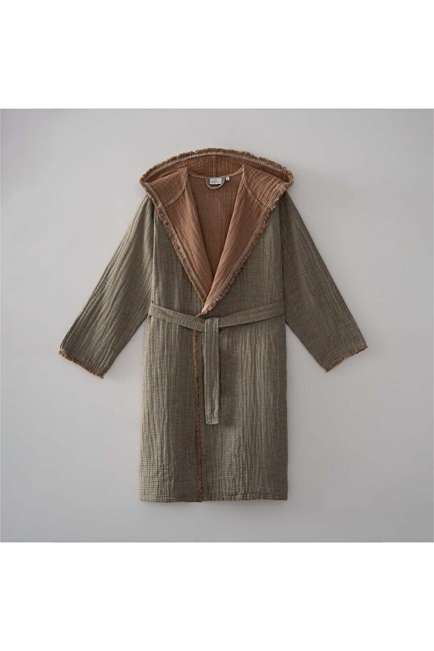 Muna Women's Bathrobe 100% Organic Cotton Inject Green-Terra