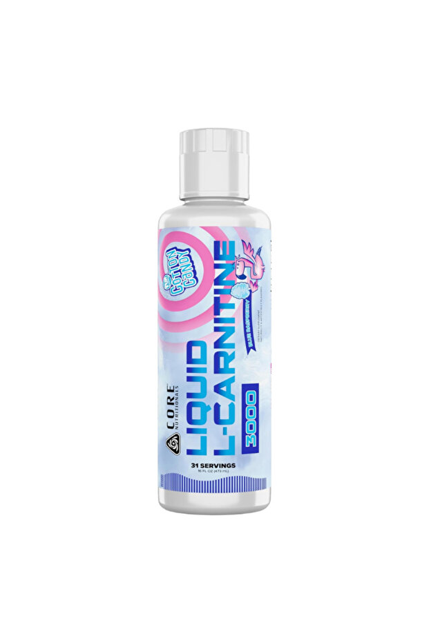 Liquid L-Carnitine 3000, Fat Metabolism & Energy, Fun Sweets Blue Raspberry – 1 Serving