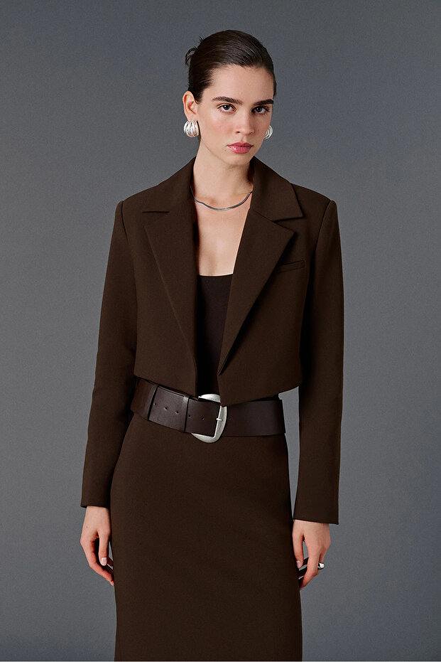 crop blazer ceket - 1