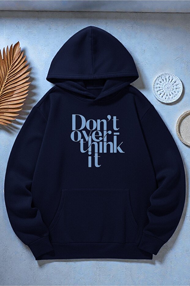 سويت شيرت مطبوع بتصميم DONT OVER THINK للجنسين