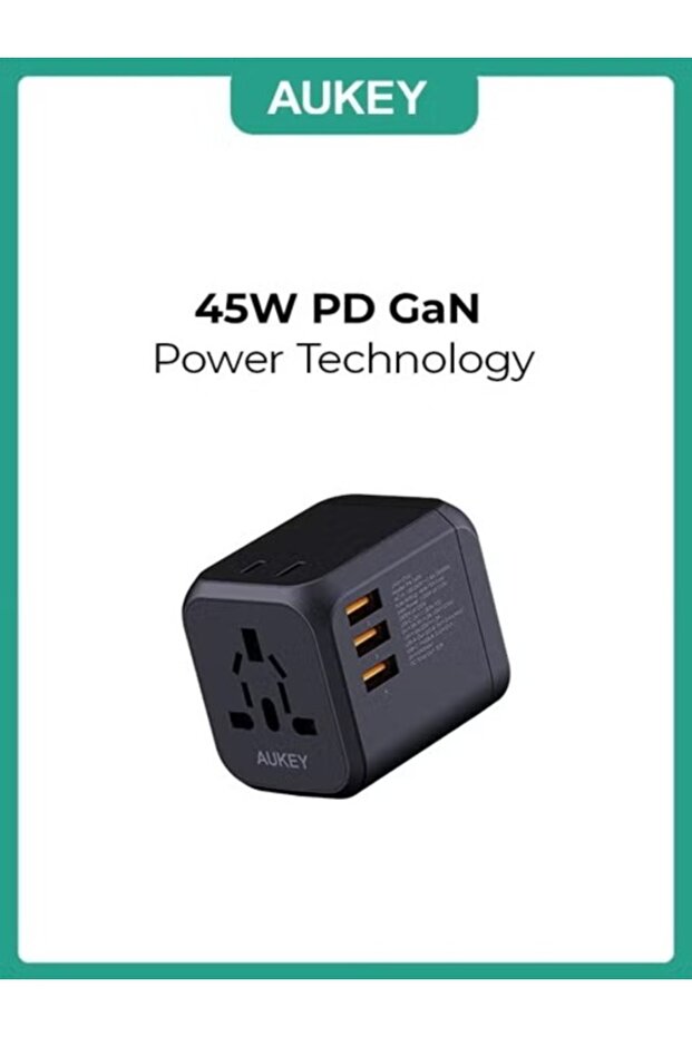 شاحن حائط Omnia II Duo PD بقوة 45 واط مع تقنية GaN Power PA-B4T باللون الأسود