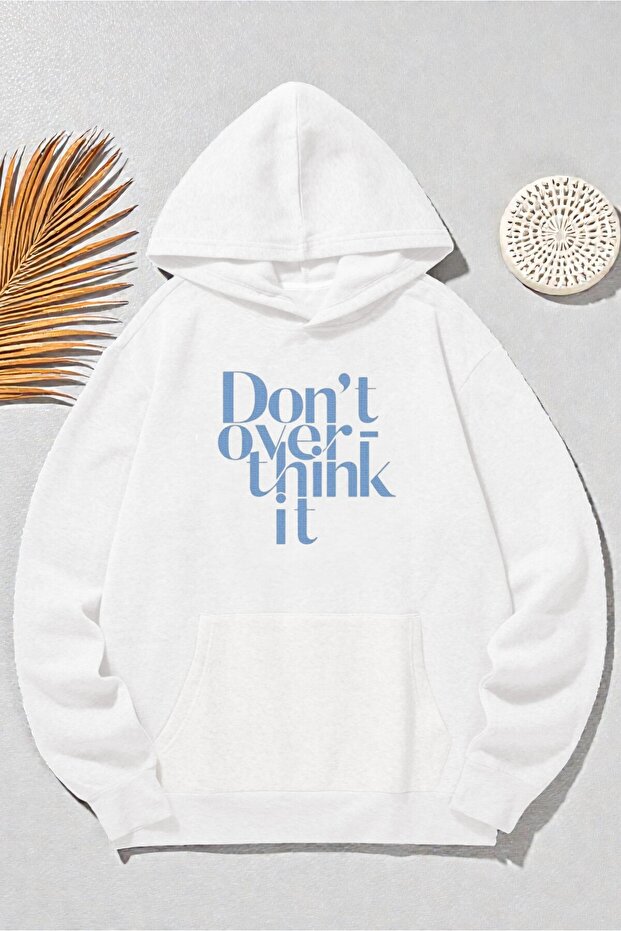 سويت شيرت مطبوع بتصميم DONT OVER THINK للجنسين
