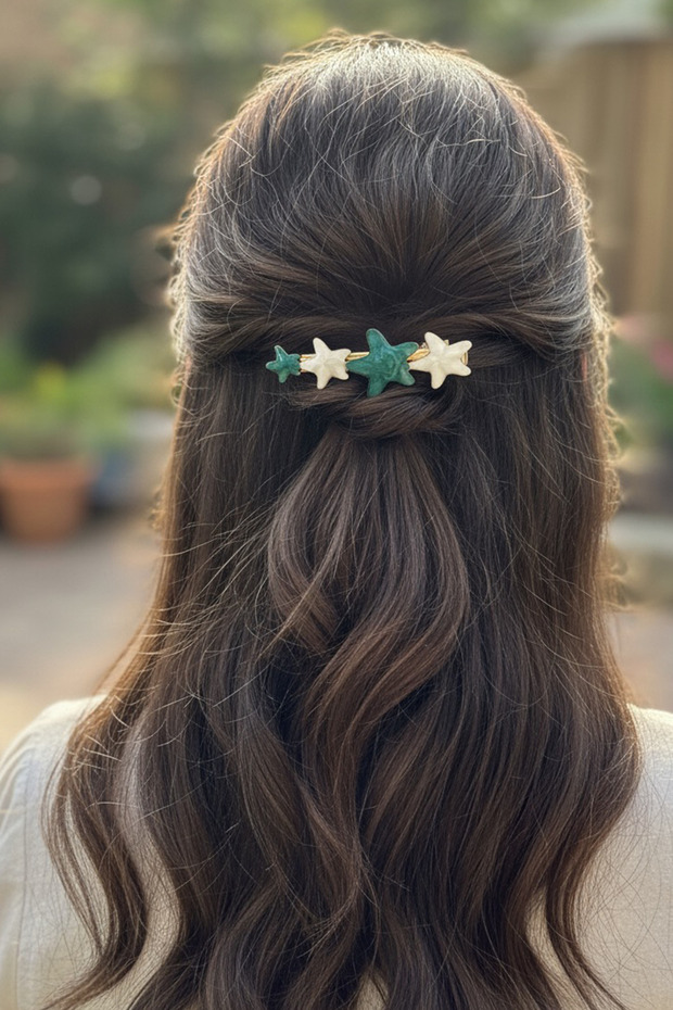 مجموعة مشابك متعددة من صدف البحر الأخضر (6 سم) - 4