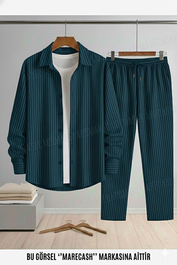 Crepe Long Sleeve Shirt Trousers Set Casual Lycra Fabric Regular Fit