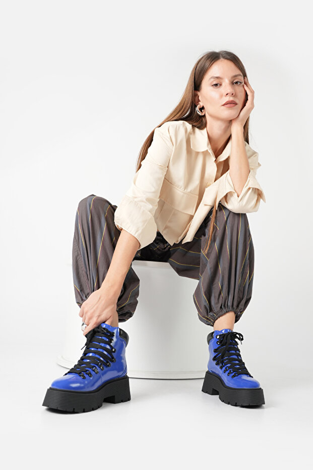 Jenifer Kadın Mavi Kalın Tabanlı Bot - 1