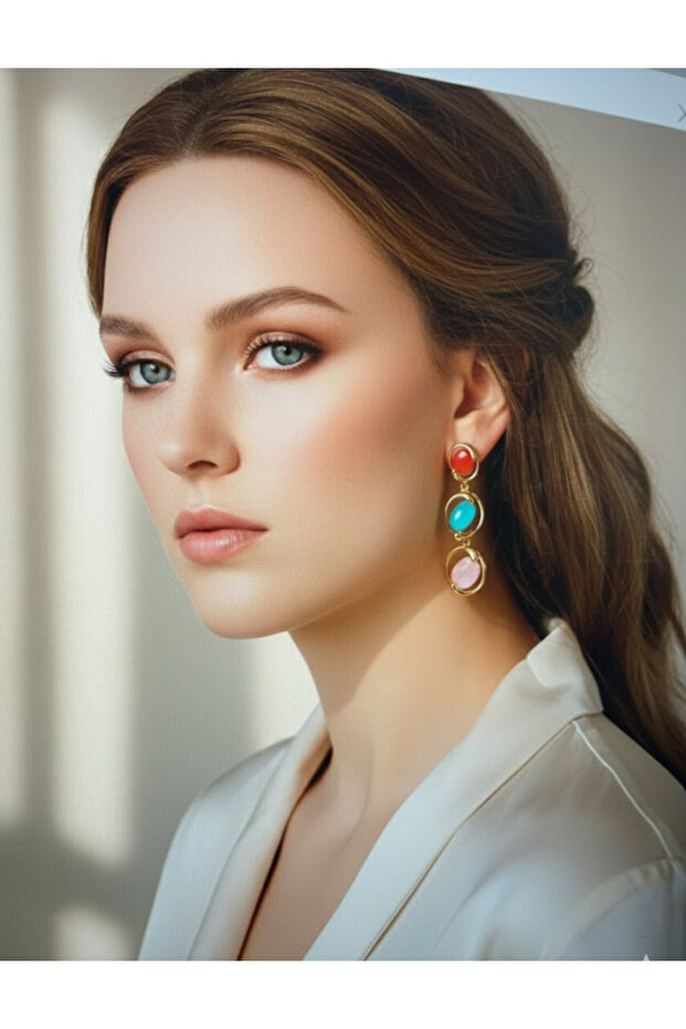 Long Red Earrings - 1