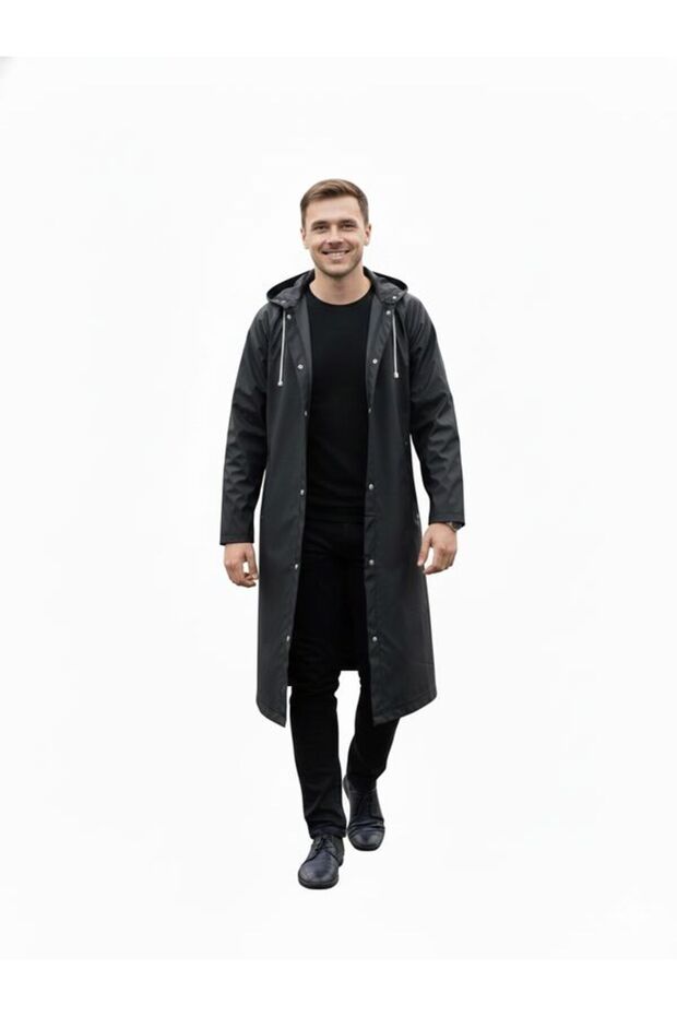 Black WateRpRoof Wind Raincoat - 4