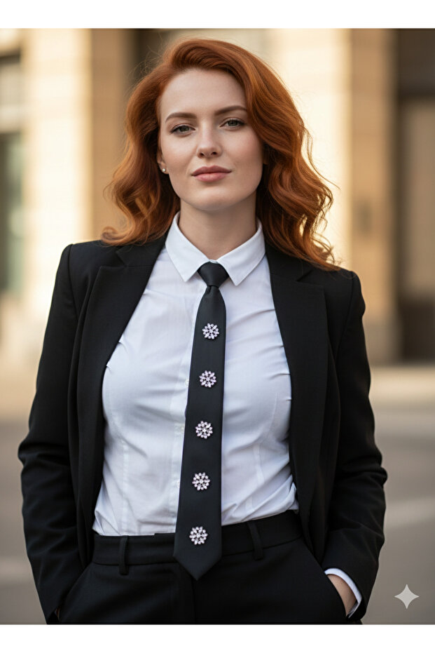 Flower Model Stone Women's Tie Special Occasion Design Tie Accessory