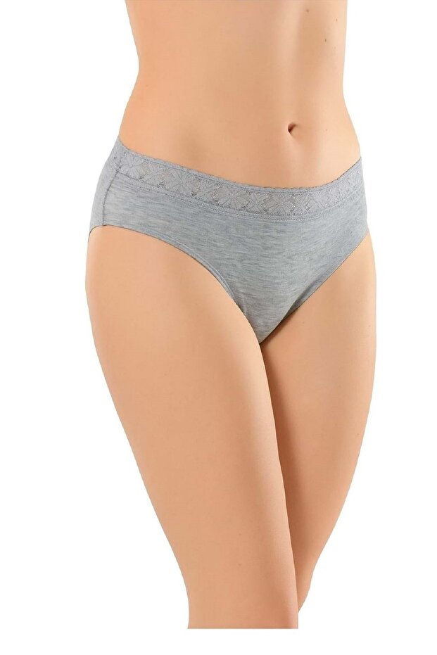 04 Lace Waist Panties Gray XXL