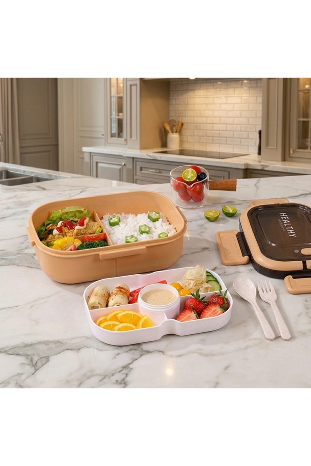 YAH Bento HL Lunch Box 2-Layer, 6-Compartment, Leak-Proof, BPA-Free, Microwave & Dishwasher Safe.