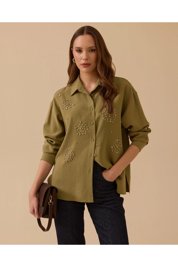 Taş Detaylı Gömlek - 1