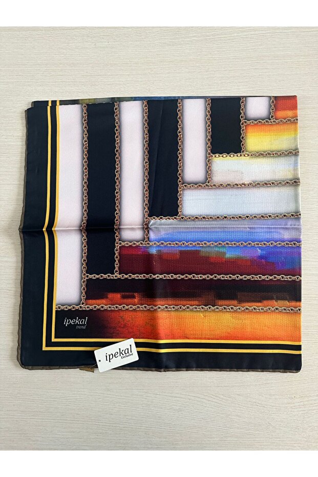 نمط وشاح ناعم منقوش بسلسلة حلقية 1 لون 6 - 6