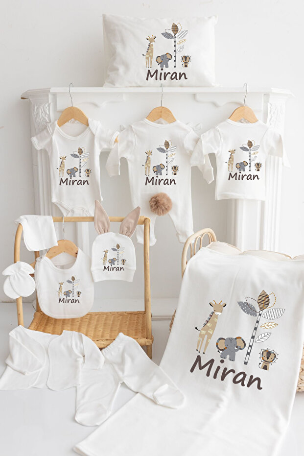 100% Cotton 11-Piece Bunny Hospital Discharge Set MN01-GIRAFFE