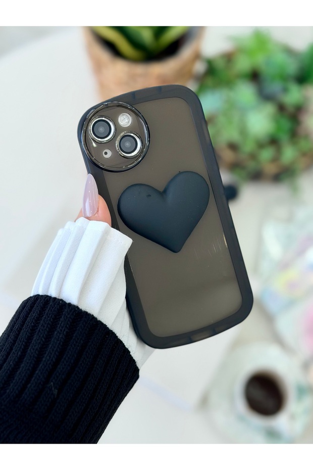 Transparent Case with Heart Model Toy Compatible with iPhone 13 and 14