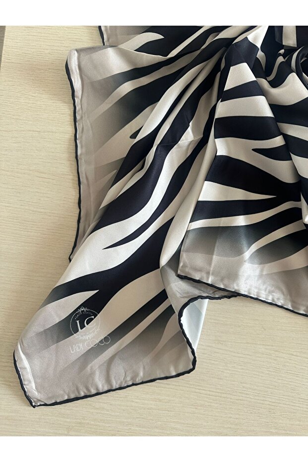 Zebra Patterned Digital Print Rayon Scarf - 4