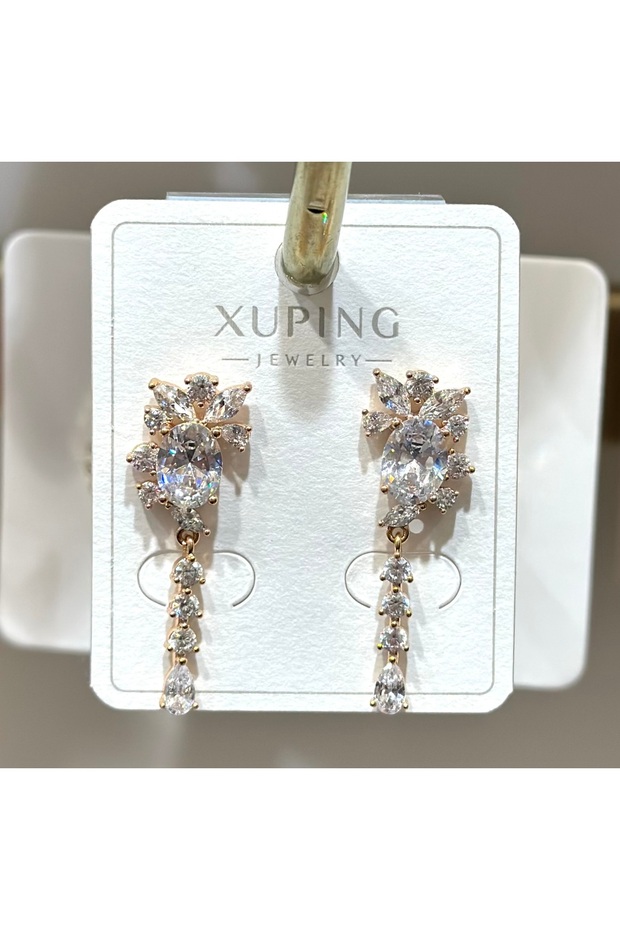 Xuping steel zircon stone dangle earring