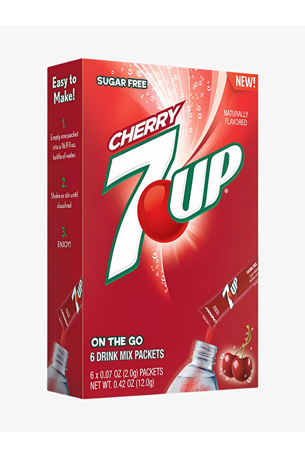 سفن أب - مشروب باودر منعش خالي من السكر نكهة الكرز (6 حبات) - 7UP Powder Drink Mix Sugar Free