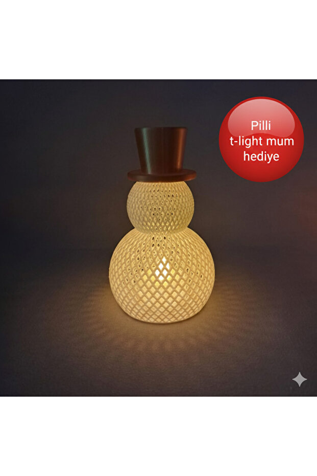 yılbaşı kardan adam mumluk - 1