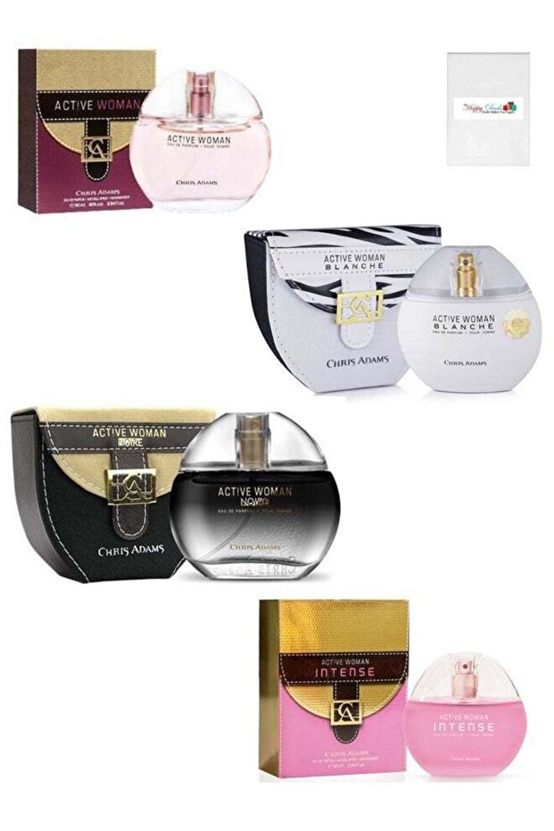 Set of 4 Perfumes Active Woman Noire Blanche Intense Eau De Parfum