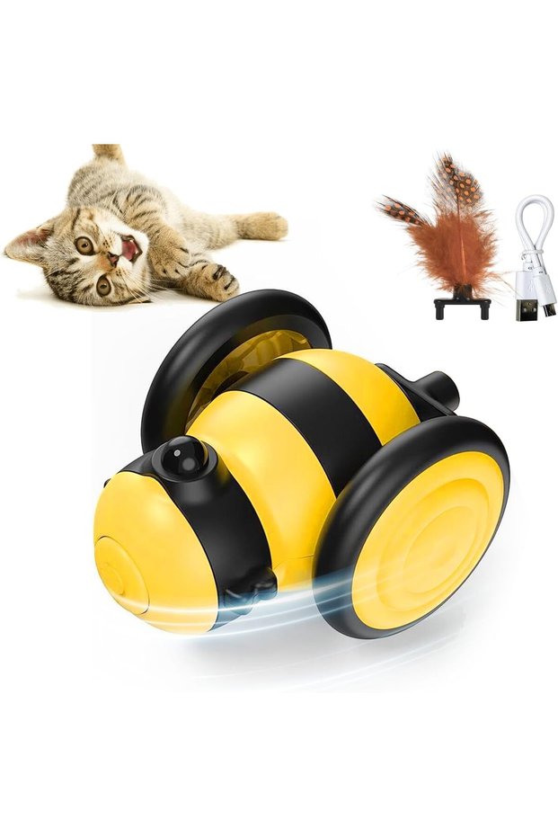 USB-Rechargeable LED Bee Interactive Cat Toy