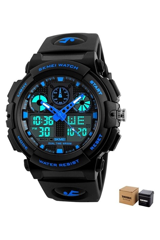 Men's Dual Display Sports LED Watch