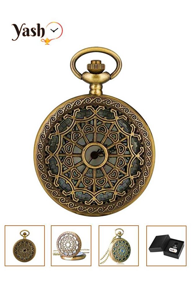 Ethnic Design with Vintage Look Quartz Pocket Watch