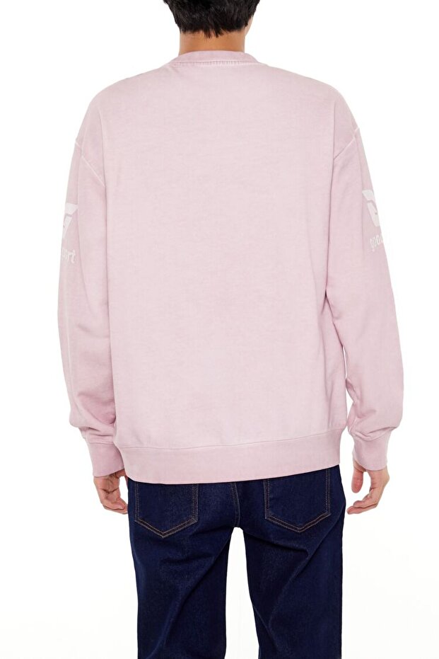 Bisiklet Yaka Baskılı Sweatshirt - 3