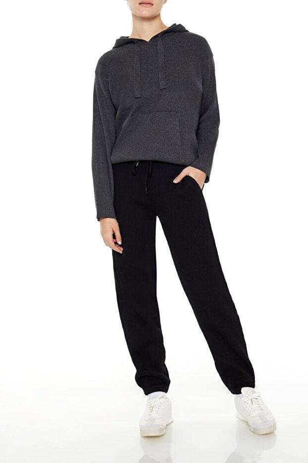 Örgü Kapüşonlu Sweatshirt - 4