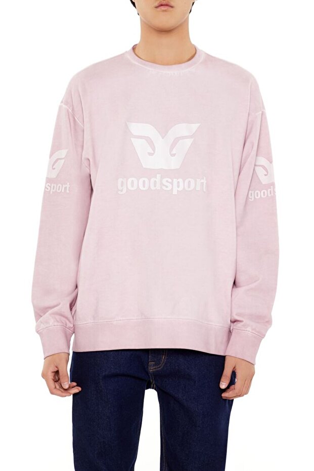 Bisiklet Yaka Baskılı Sweatshirt - 2