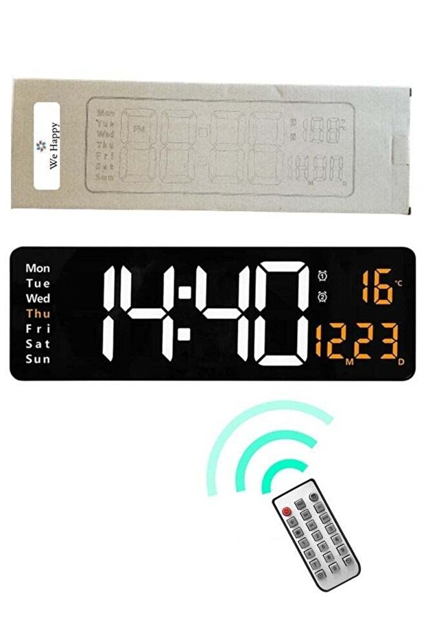Smart Wall Clock with Remote Control – Multifunctional Digital LED Clock