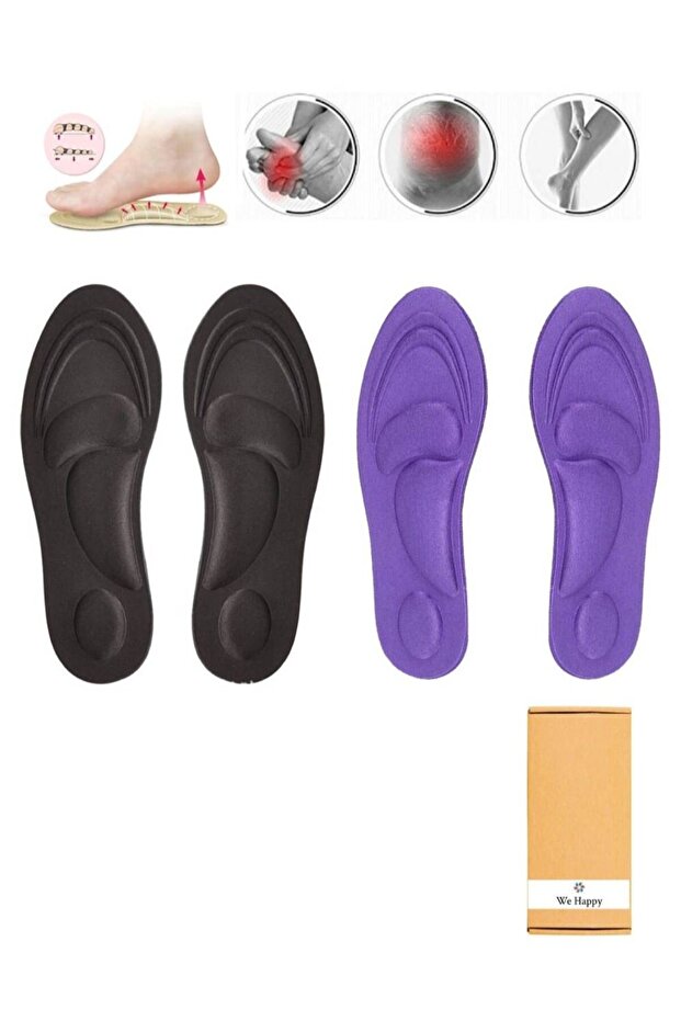 4D Foam Comfort Shoe Insole - 2 Pair Metatarsal, Arch & Heel Support