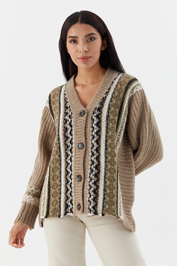 Knitted cardigan mink