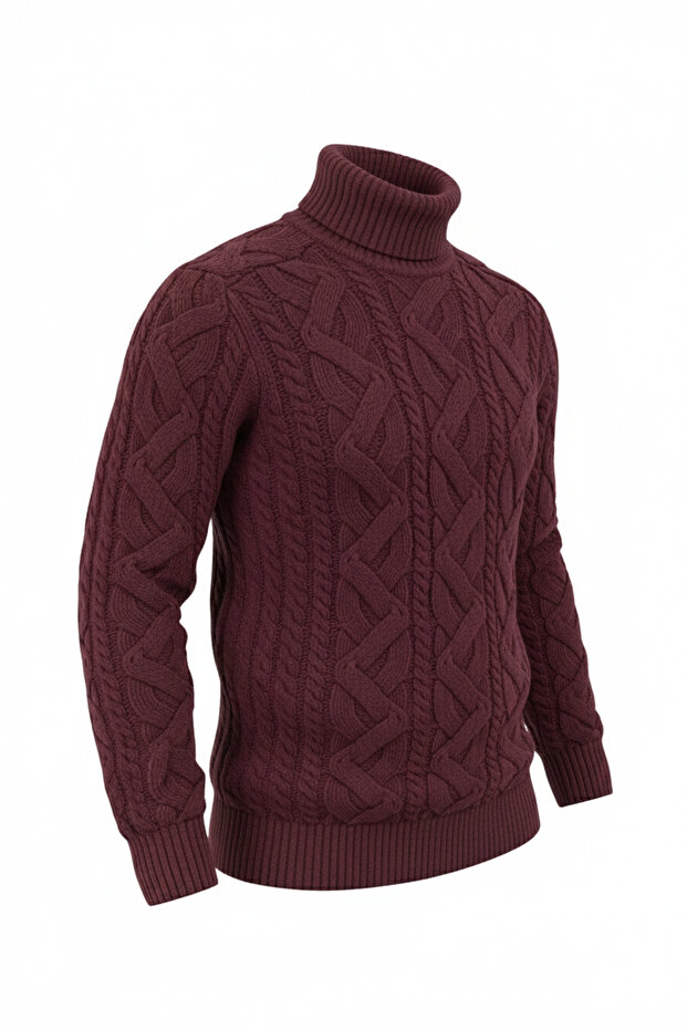 Erkek Balıkçı Yaka Kalın Kazak - 4