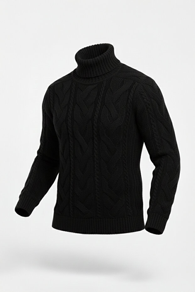 Erkek Balıkçı Yaka Kalın Kazak - 4