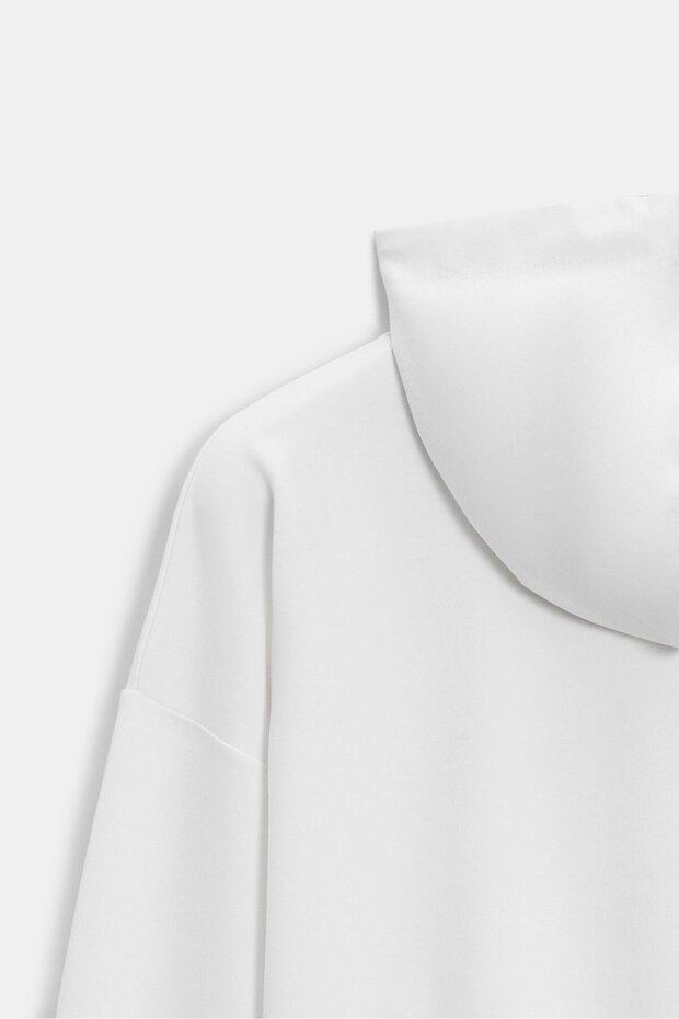 Kadın Oversize Kapüşonlu Basic Hoodie Sweatshirt - 3