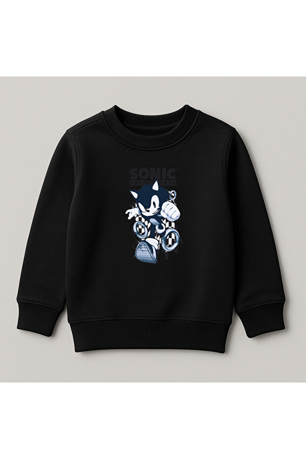 Sonic Printed Crew Neck 100% Cotton Kids Sweatshirt