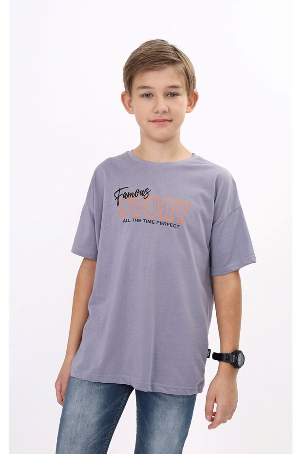 Boy's Printed Crew Neck Short Sleeve T-Shirt