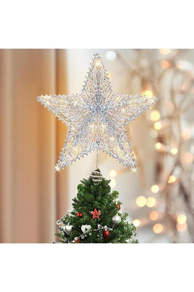 Christmas Star Tree Topper Light, 11.8 Inch 3D Star Tree Topper Star with LED Lights for Christmas T