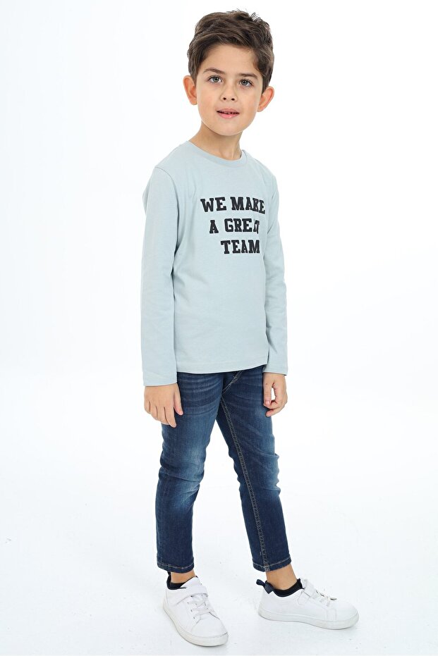 Boy's Printed Crew Neck Long Sleeve T-Shirt