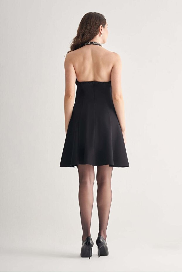 Taş Detaylı Mini Elbise - 6