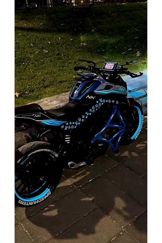 Blue Sticker Set with Complete Reflectors for Cfmoto Nk250 (2022-2025)