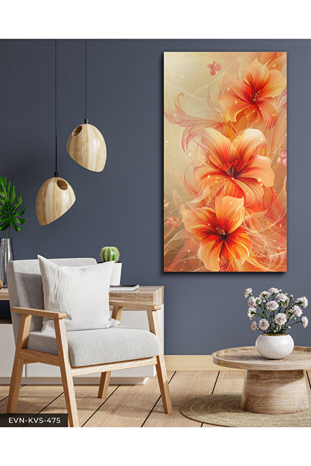 Orange Flowers One Piece Canvas - Canvas Painting