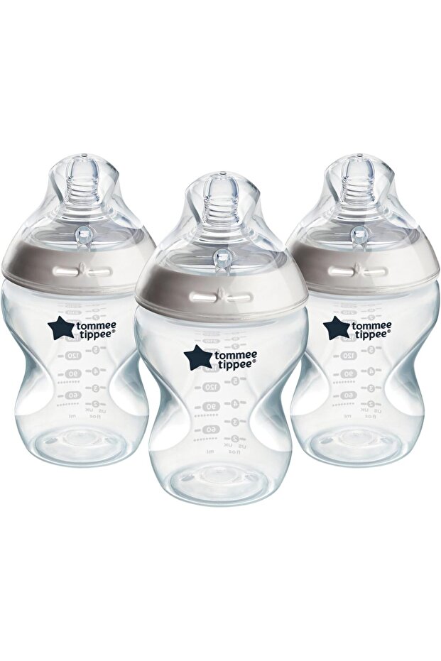 Baby Bottles, Natural Start Anti-Colic Baby Bottle with Slow Flow Breast-Like Teat, 260ml, 0m+, Self-Sterilising, Baby Feeding Essentials, Pack of 3
