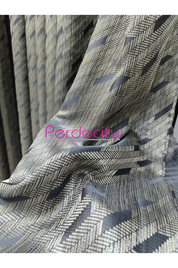 Basra Pattern Glittery Elegant Background Curtain Each 1X3 Suitable for Rooms with Frequent Pleats No Ironing Required (Single Panel) - 6