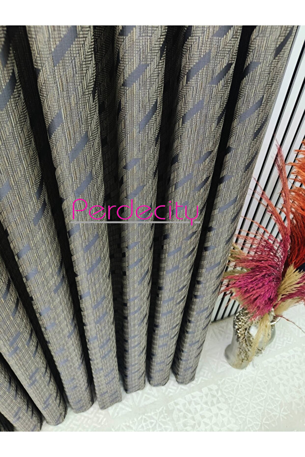 Basra Pattern Glittery Elegant Background Curtain Each 1X3 Suitable for Rooms with Frequent Pleats No Ironing Required (Single Panel) - 2