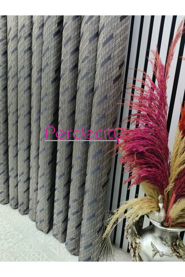 Basra Pattern Glittery Elegant Background Curtain Each 1X3 Suitable for Rooms with Frequent Pleats No Ironing Required (Single Panel) - 3