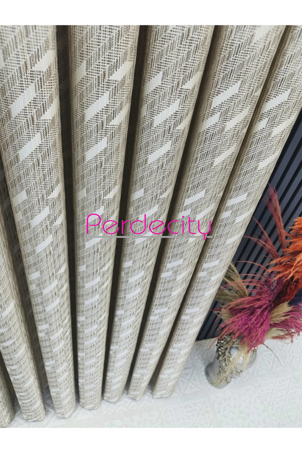 Basra Pattern Glittery Elegant Background Curtain Each 1X3 Suitable for Rooms with Frequent Pleats No Ironing Required (Single Panel) - 5